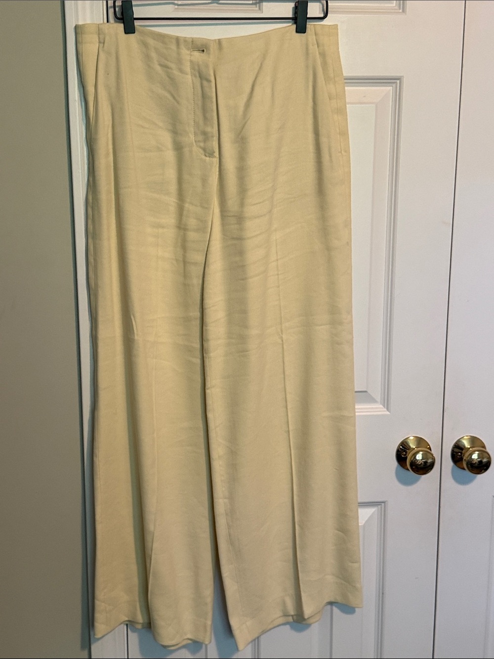 Zara Cream Wide-Leg Pants